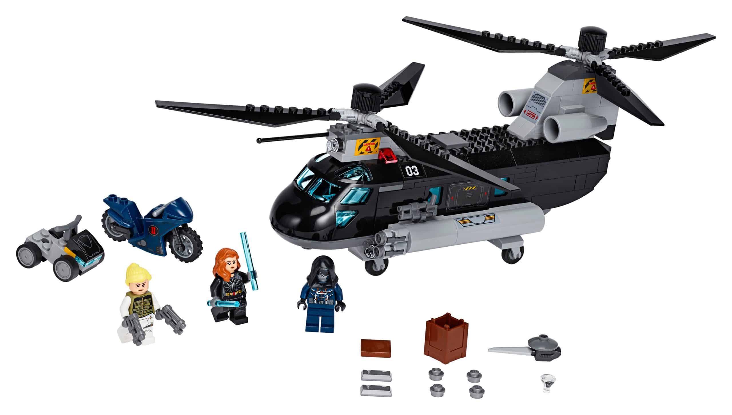 Lego Black Widows Helikopterachtervolging 76162 Scaled