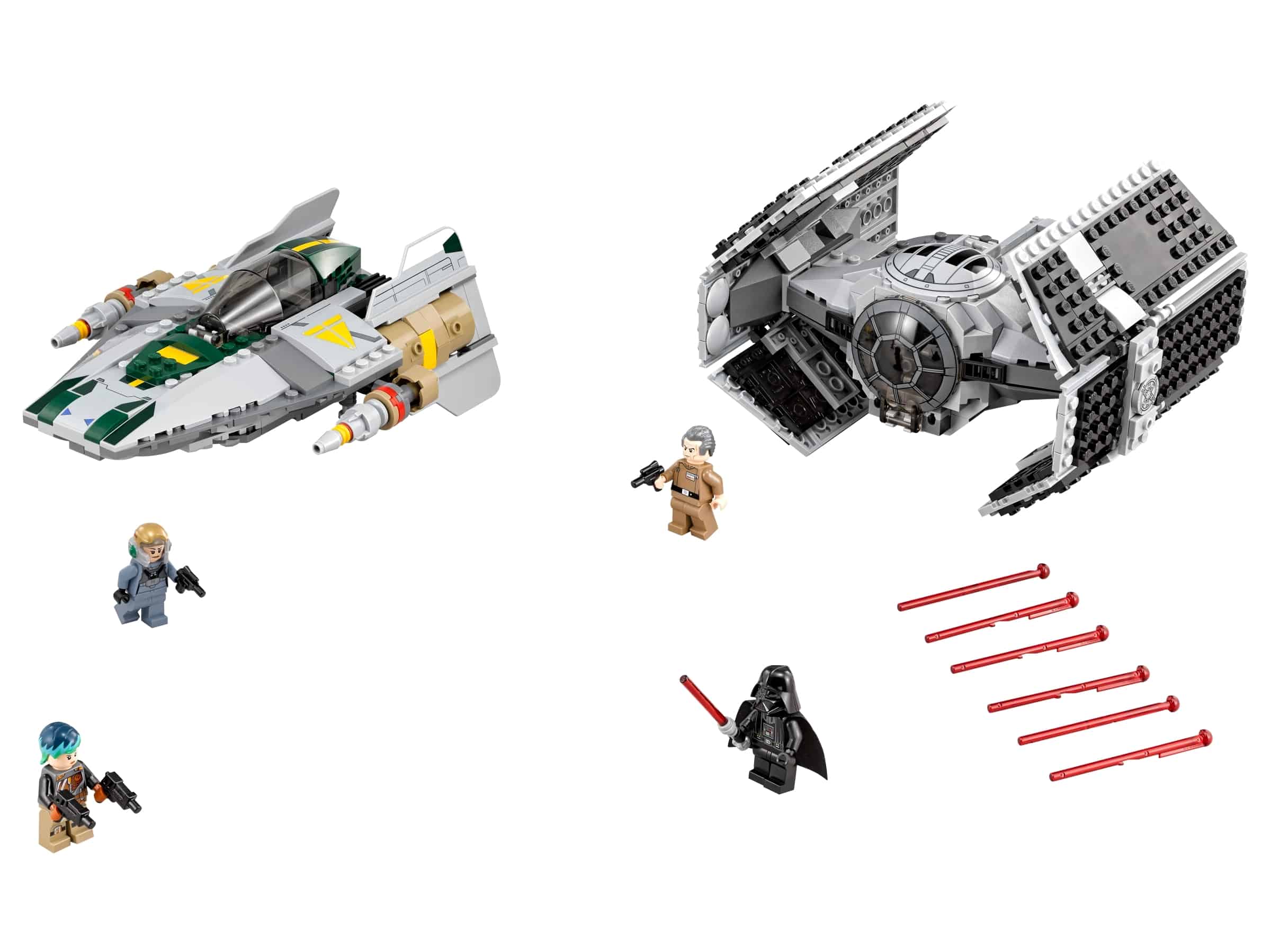 Lego Darth Vaders Tie Advanced Tegen De A Wing Starfighter 75150