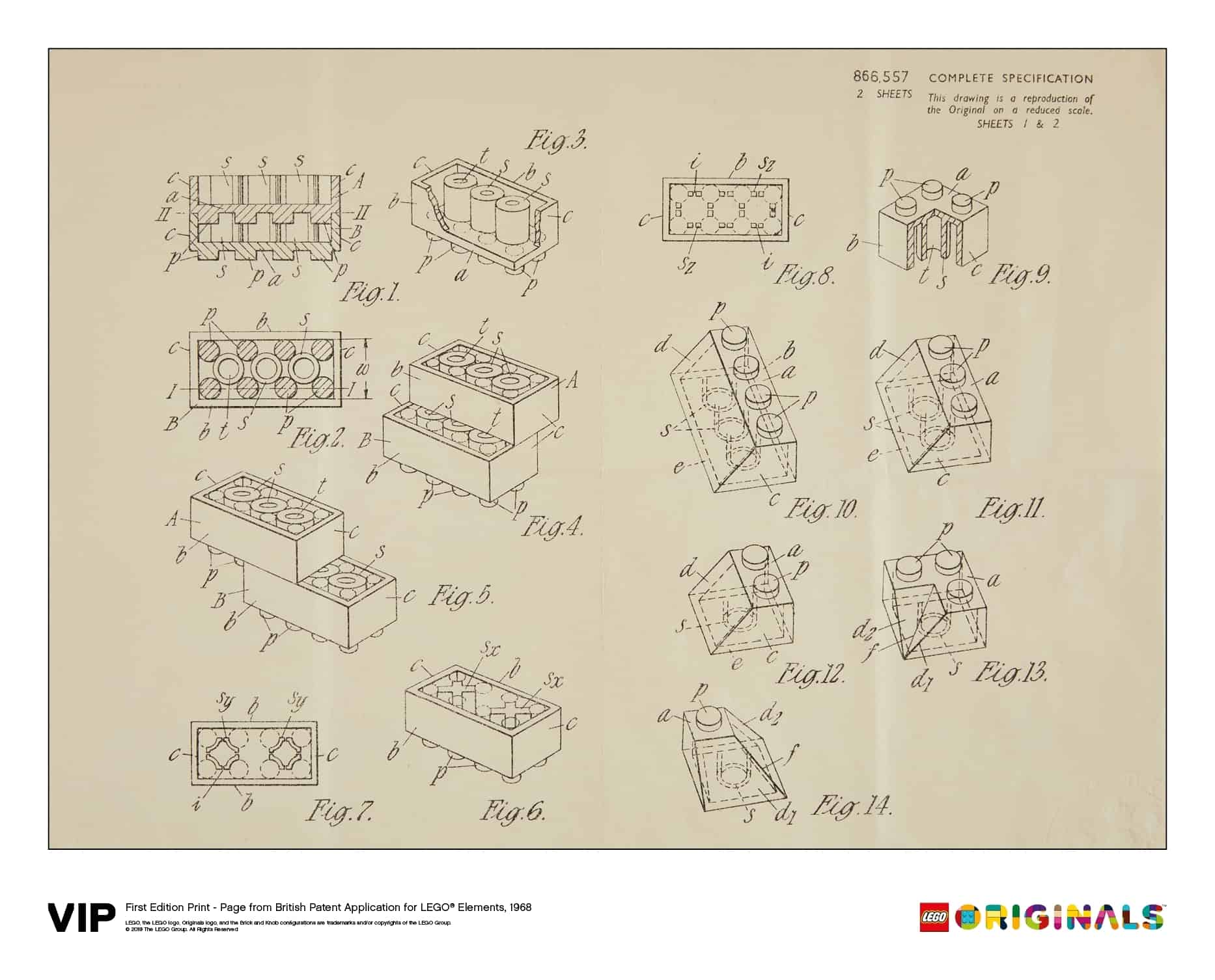 Lego Eerste Druk Van Het Britse Patent 1968 5006004