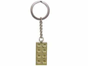 LEGO gouden sleutelhanger met 2×4 noppen 850808