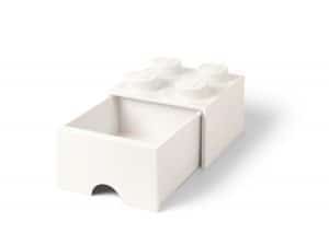 Witte Lego Opbergsteen Met 4 Noppen En Een Lade 5006208