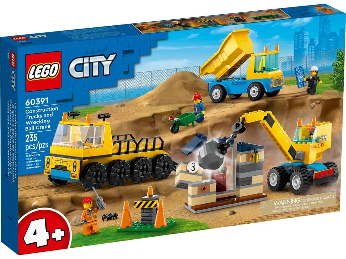 Construction Trucks And Wrecking Ball Crane 60391