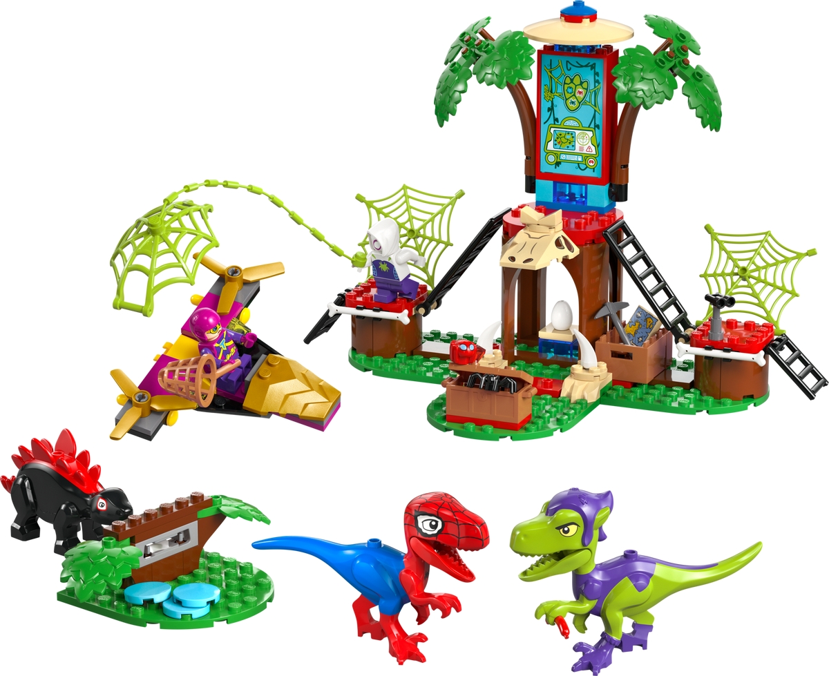 spidey and gobbys raptor battle at tree house hq 11200